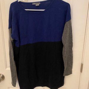 Vince Colorblock Wool Cashmere Sweater in Blue Size XS